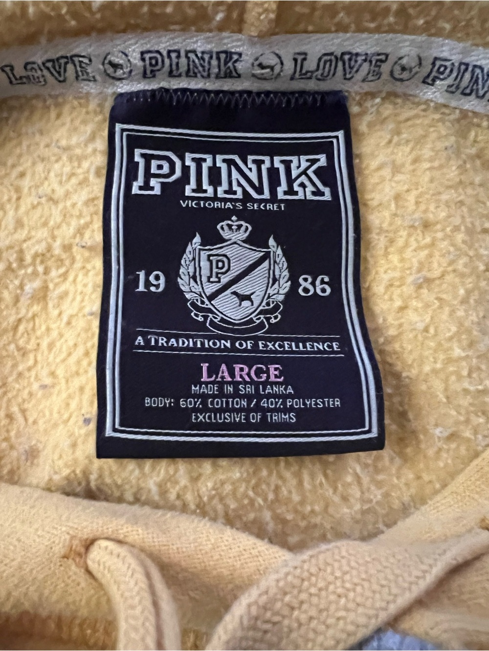 Vintage Y2K 2009 Go Green Victoria’s Secret PINK Hoodie Sweatshirt Size Large L - Picture 6 of 7